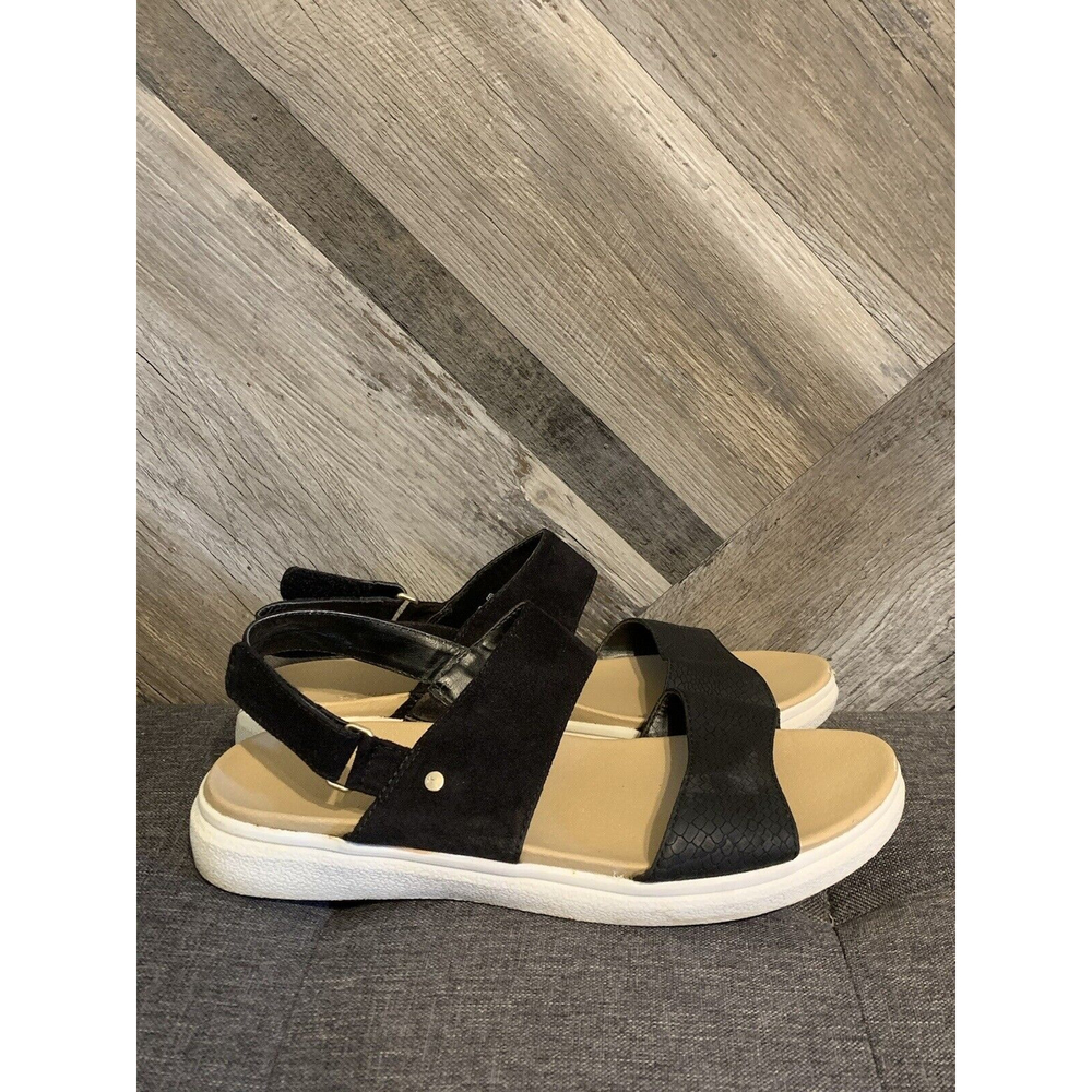 Dr. Scholl's Women's 8M Wanderlust Black Snake Print Slingback Sandals - Picture 1 of 8